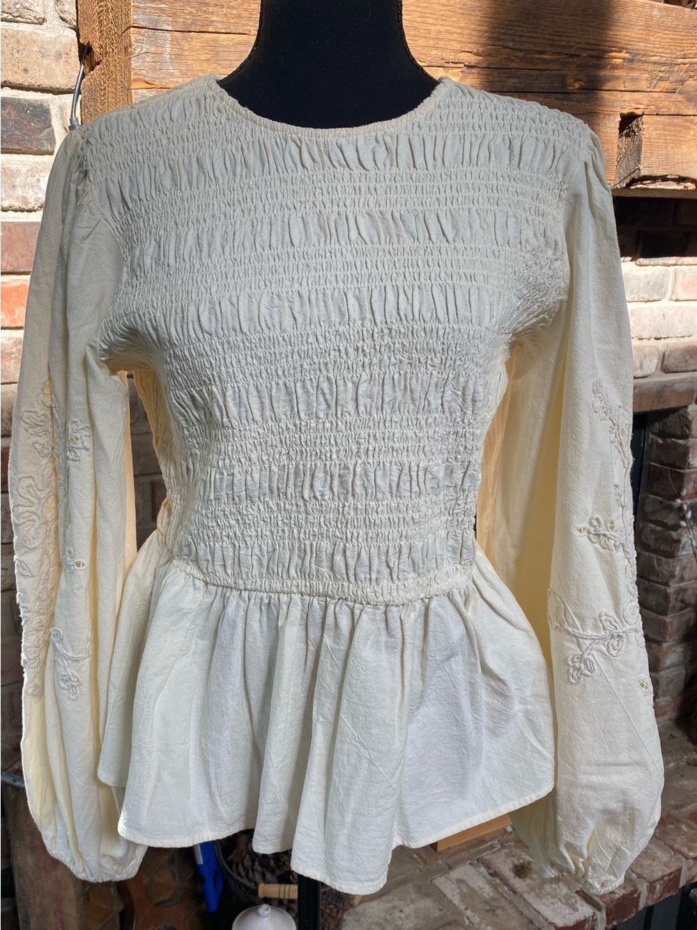 River Island studios embroidered sleeved blouse.